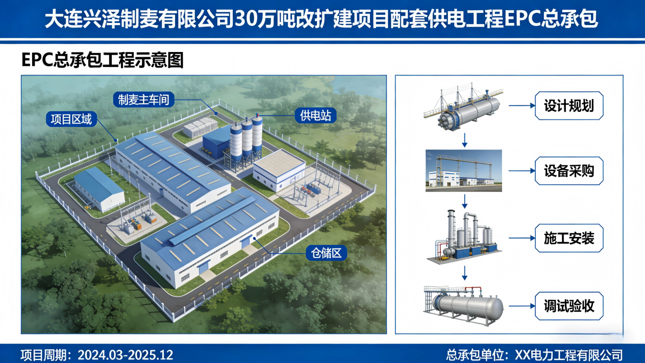 大连兴泽制麦有限公司30万吨改扩建项目配套供电工程EPC总承包