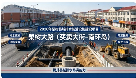 2020年梨树县城排水防涝设施建设项目-梨树大路（买卖大街-南环岛）
