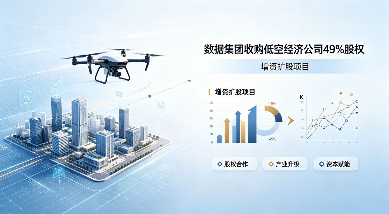 数据集团收购低空经济公司49%股权并对其增资扩股项目